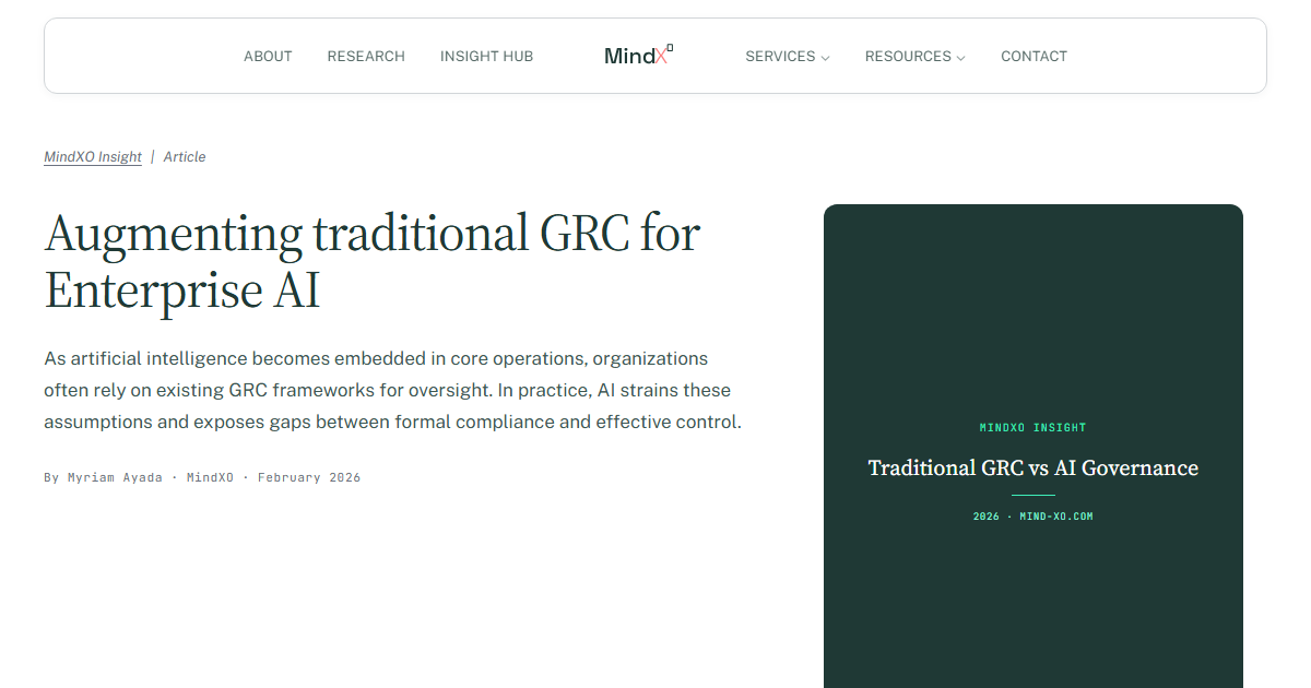 Why Traditional GRC Must Be Augmented for Enterprise AI | MindXO